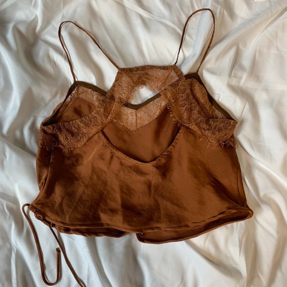 FREE PEOPLE Bronze Lingerie Top Size M - Picture 2 of 3